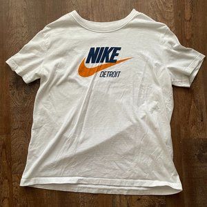White/Deep Blue/Orange Nike Detroit Tee